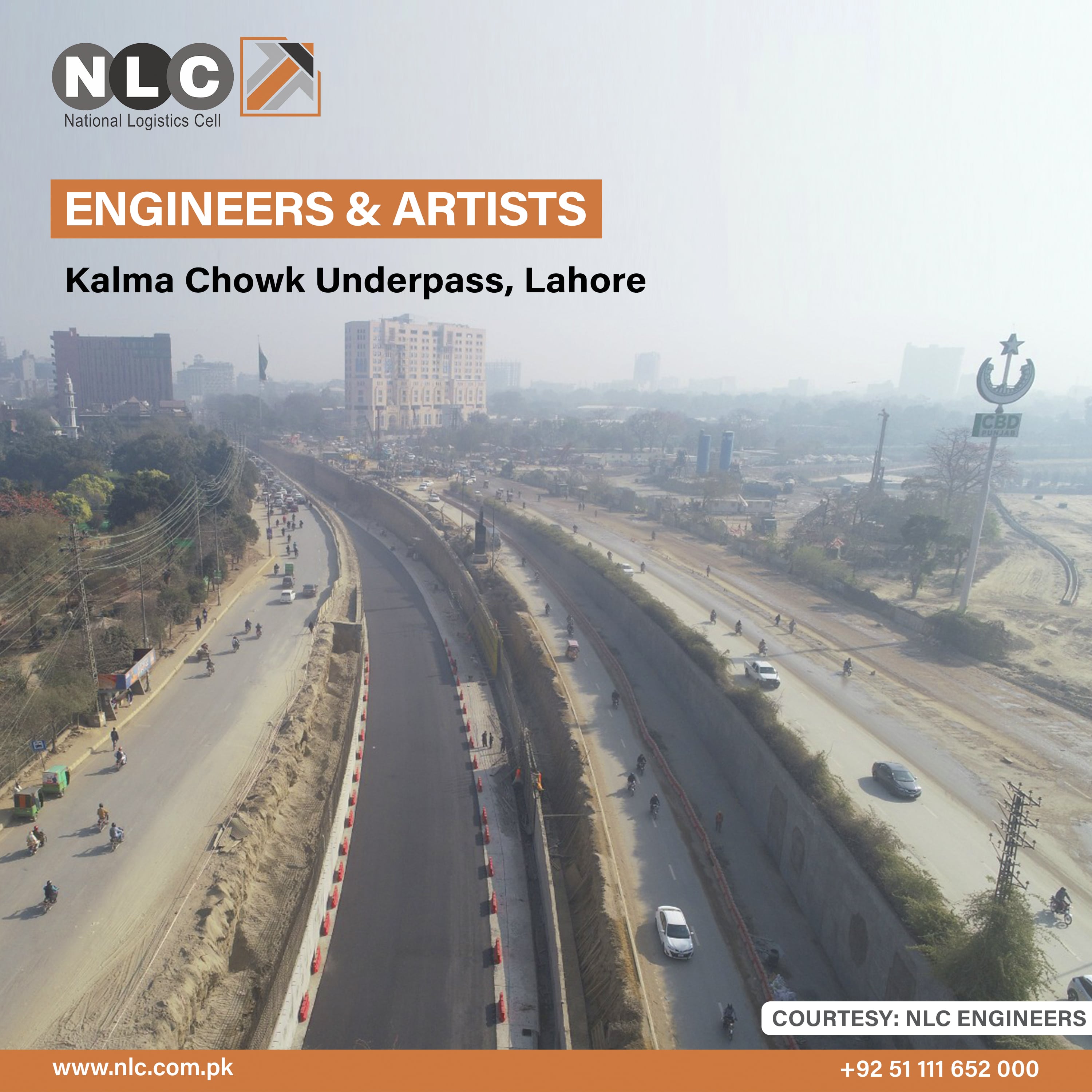 NLC partially opens 3 lanes of Kalma Chowk, Lahore for PSL